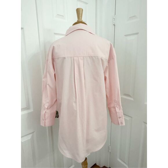 Anine Bing Mika Light Pink 3/4 Sleeve Collared Button Down Shirt Size Small - Picture 3 of 7